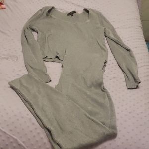 Two piece sweater pants suit